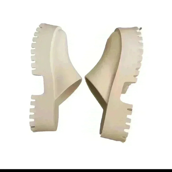 Jeffery Campbell Womens Beige Rubber Platform Slip On Clog 8 - Picture 7 of 12